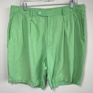 Peter Millar Men's Silk Linen Pleated Chino Shorts 36 Resort Vacation Summer